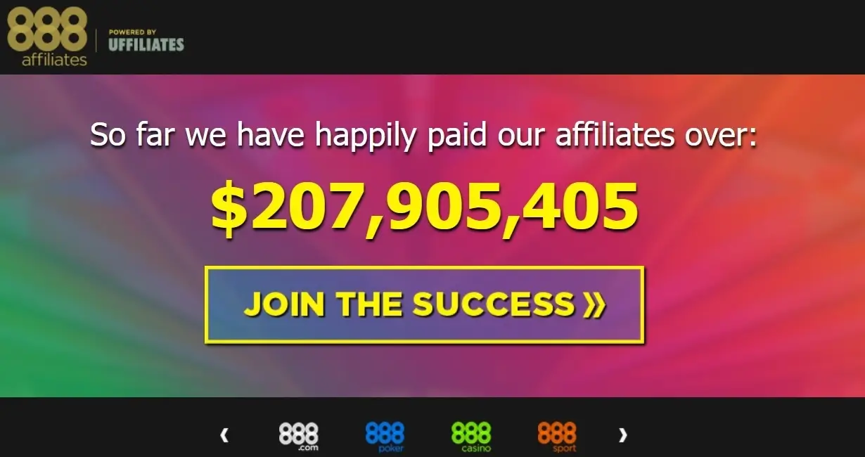 Join to 888 affiliate program.